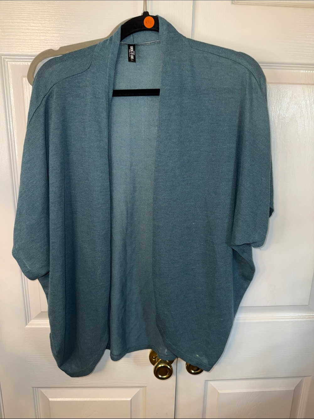 Lock & Love Open Front Teal Women's Shrug